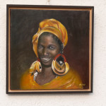 Porträt Afrikanerin, Öl auf Leinwand, 40 x 40 cm