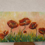 Mohnblumen, Öl auf Leinwand, 100 x 60 cm