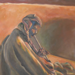 Flötenspieler, Öl auf Leinwand, 60 x 100 cm, 2006