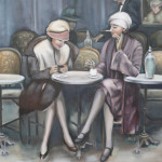 Caféplausch, Öl auf Leinwand, 80 x 100 cm, Jahr 2011