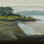 Landschaft "Langanosee" 60 x 30 cm, Öl auf Leinwand, 2013